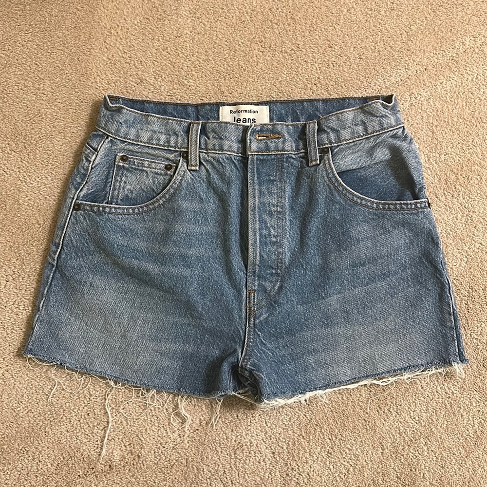Reformation jean shorts